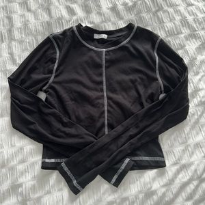Black Stitched Ardene Top - size Small